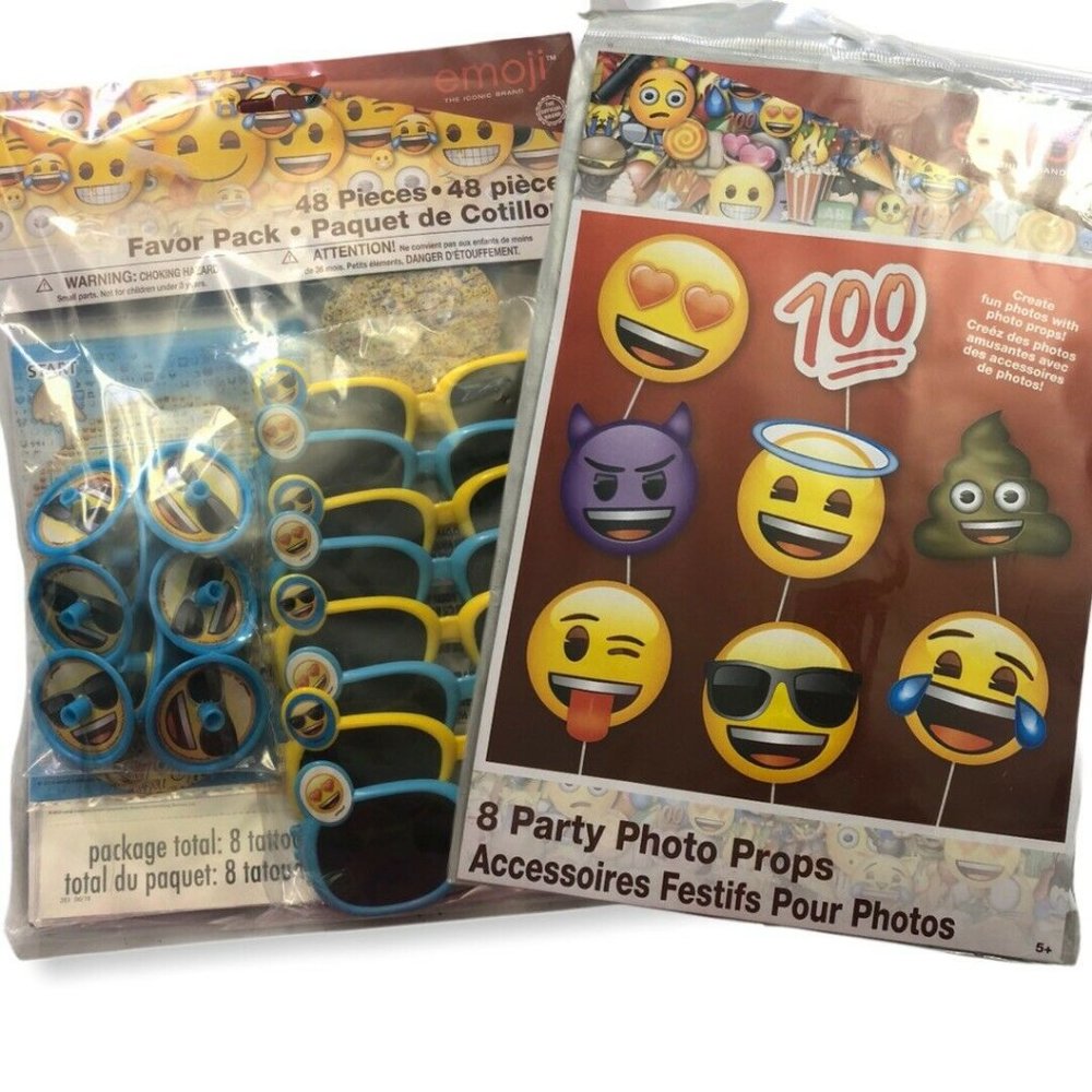 Emoji Birthday Party Favor & Photo Prop Lot